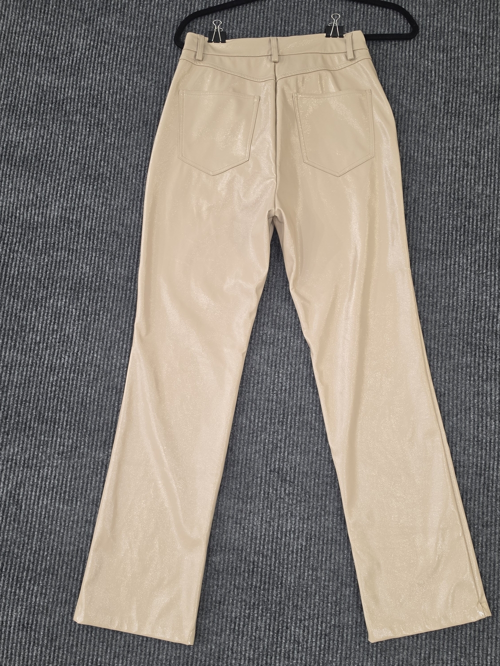 GREY LAB Beige Straight-Leg Shiny Pants - Picture 8 of 9